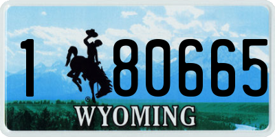 WY license plate 180665