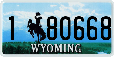 WY license plate 180668