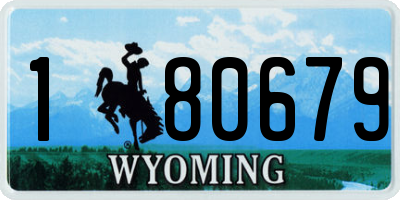 WY license plate 180679
