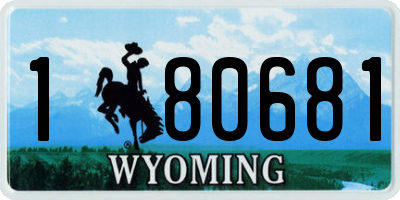 WY license plate 180681