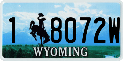 WY license plate 18072W