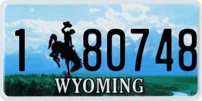 WY license plate 180748