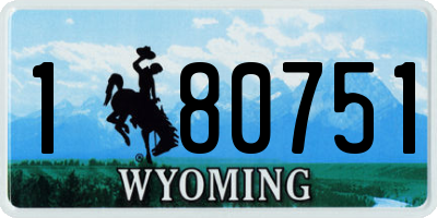 WY license plate 180751