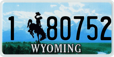 WY license plate 180752