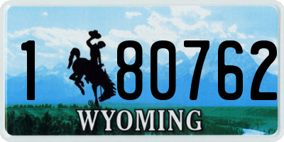 WY license plate 180762