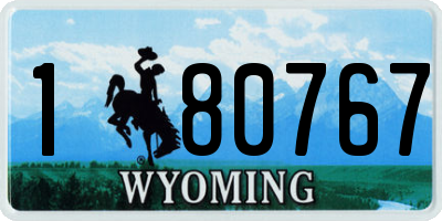 WY license plate 180767