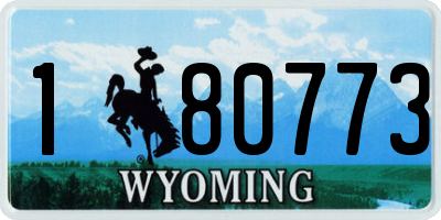 WY license plate 180773