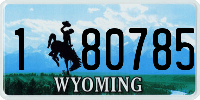 WY license plate 180785