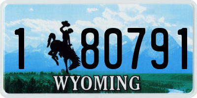 WY license plate 180791