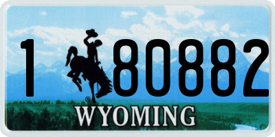 WY license plate 180882