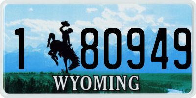 WY license plate 180949
