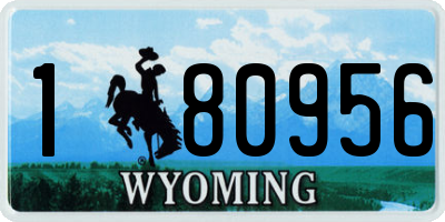 WY license plate 180956