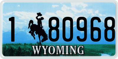 WY license plate 180968