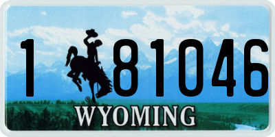 WY license plate 181046