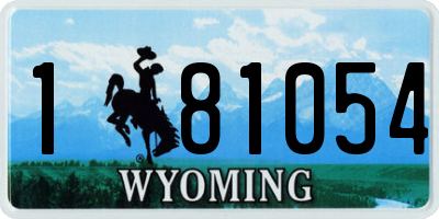 WY license plate 181054
