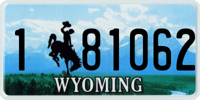 WY license plate 181062