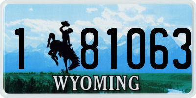 WY license plate 181063