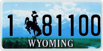 WY license plate 181100