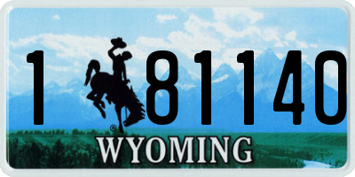 WY license plate 181140