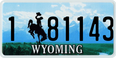 WY license plate 181143