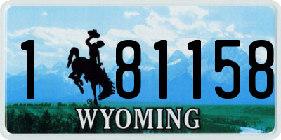 WY license plate 181158