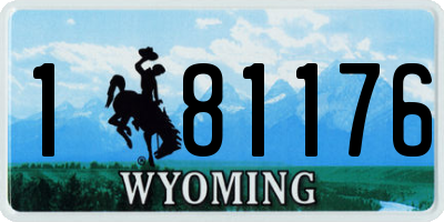 WY license plate 181176