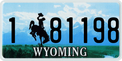 WY license plate 181198