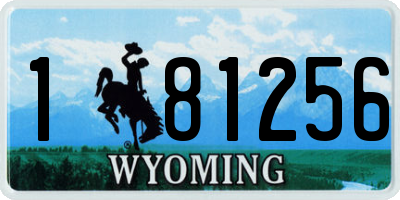 WY license plate 181256