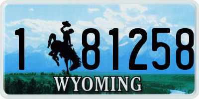 WY license plate 181258
