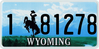WY license plate 181278