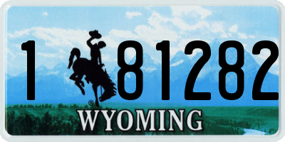 WY license plate 181282