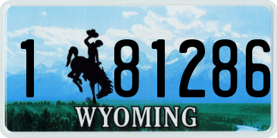 WY license plate 181286