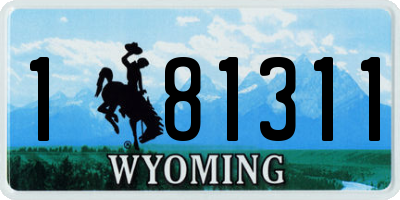 WY license plate 181311