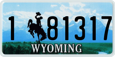 WY license plate 181317