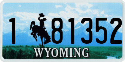 WY license plate 181352