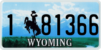 WY license plate 181366
