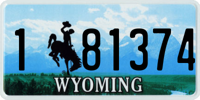 WY license plate 181374
