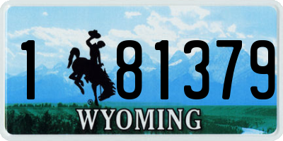 WY license plate 181379