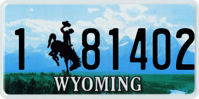 WY license plate 181402