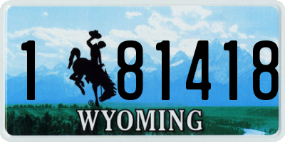 WY license plate 181418