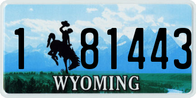 WY license plate 181443
