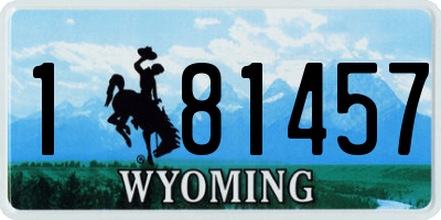 WY license plate 181457