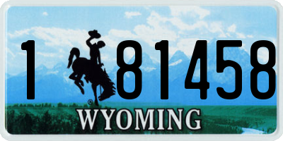 WY license plate 181458
