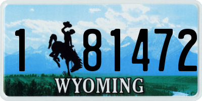 WY license plate 181472