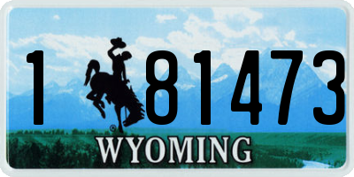 WY license plate 181473