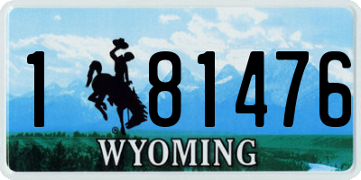 WY license plate 181476