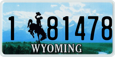 WY license plate 181478