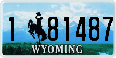 WY license plate 181487
