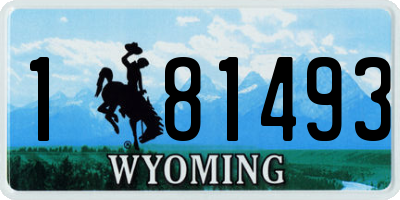 WY license plate 181493