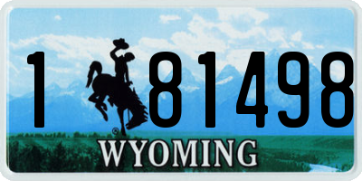 WY license plate 181498